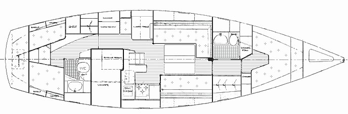 Hallberg-Rassy 42e Accommodation Layout