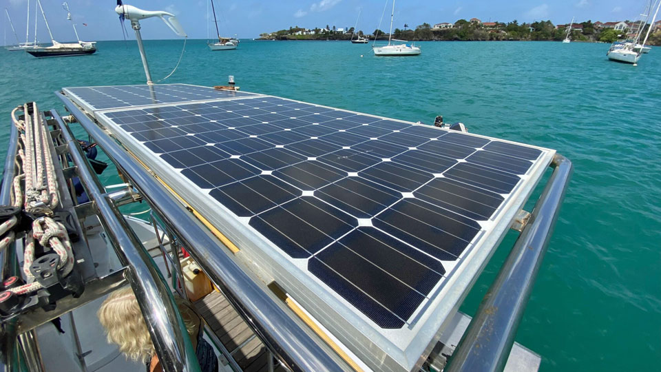 'Galileo', Jaguar 36 catamaran, solar panel