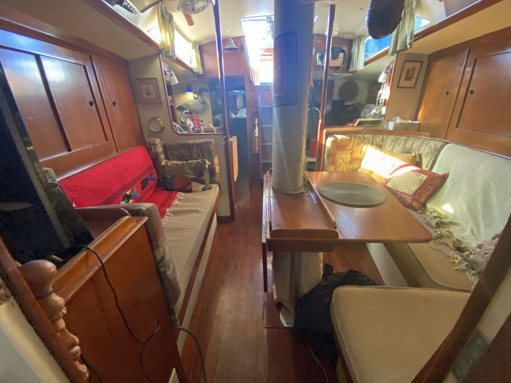 Main salon on a Moody 44 sailboat