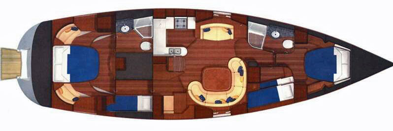 Moody 54 accommodation layout