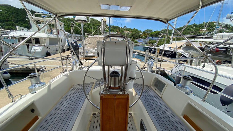 'Windward, Tayana 48DS, cockpit looking aft