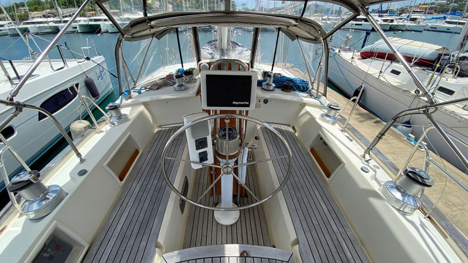 'Windward, Tayana 48DS, cockpit looking forward