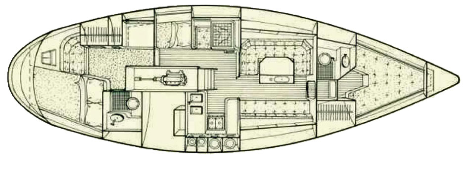 Westerly Oceanranger 38 'Petrel Blue' layout