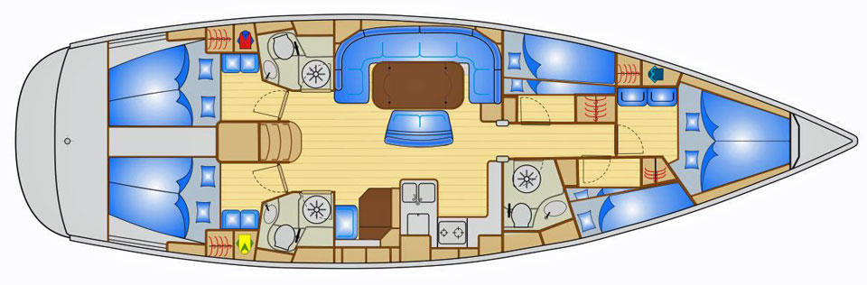 Bavaria 50 Accommodation Layout