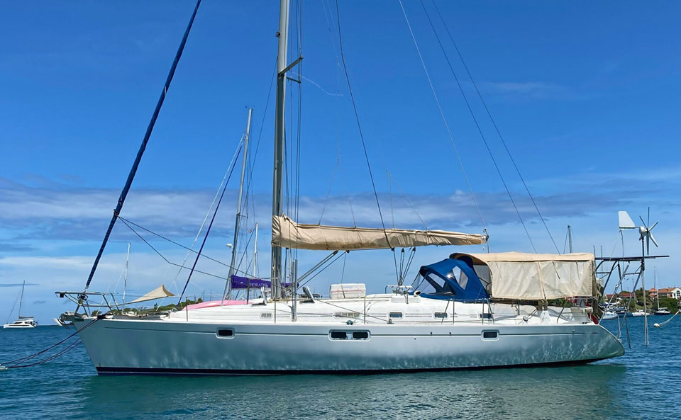 'Just Now’, Beneteau 463, at anchor