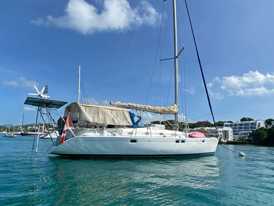 'Just Now’, Beneteau 463, at anchor