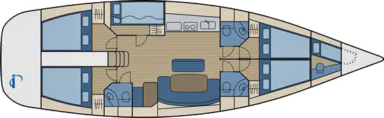 Beneteau Cyclades 50.5 layout plan
