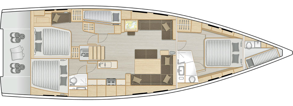 Hanse 548 Interior Layout