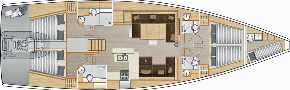 Hanse 588 Interior Layout