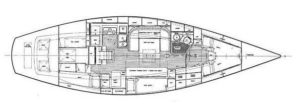 Hinckley Sou'wester 42 accommodation layout