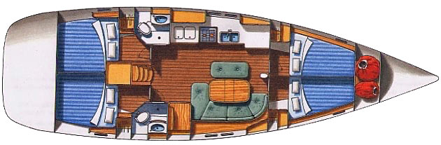 Beneteau Oceanis 473 'Penniless' layout