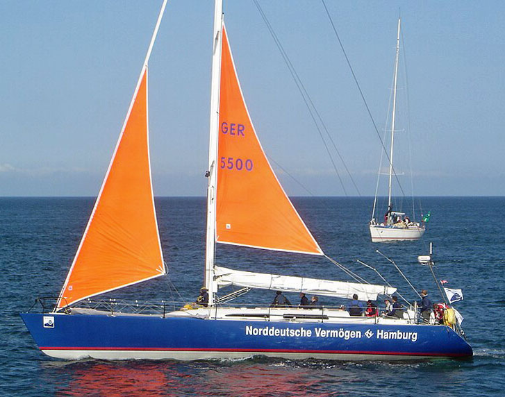 Boat with storm sails