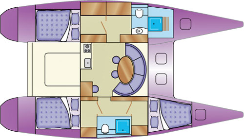 Catamaran accommodation sketch