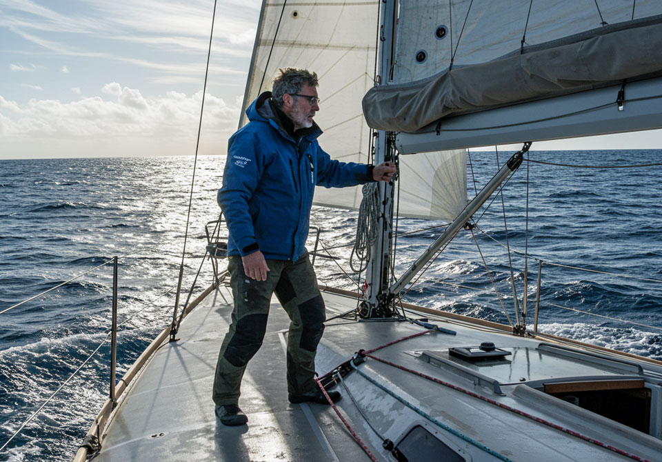 Man on foredeck